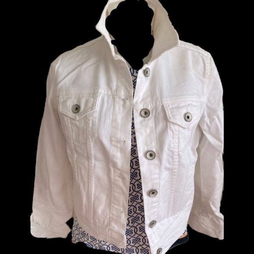 Merona Jean Jacket - XS white , cotton spandex